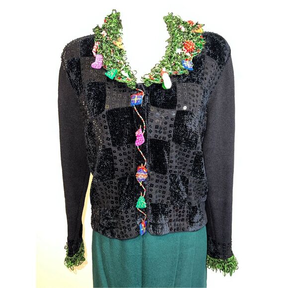 Women’s Holiday 3D buttons Christmas Sweater LARGE - Picture 1 of 12